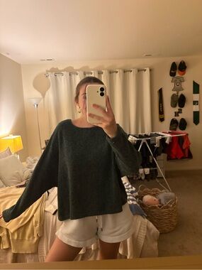 H&M Forest Green Crewneck Knit Sweater